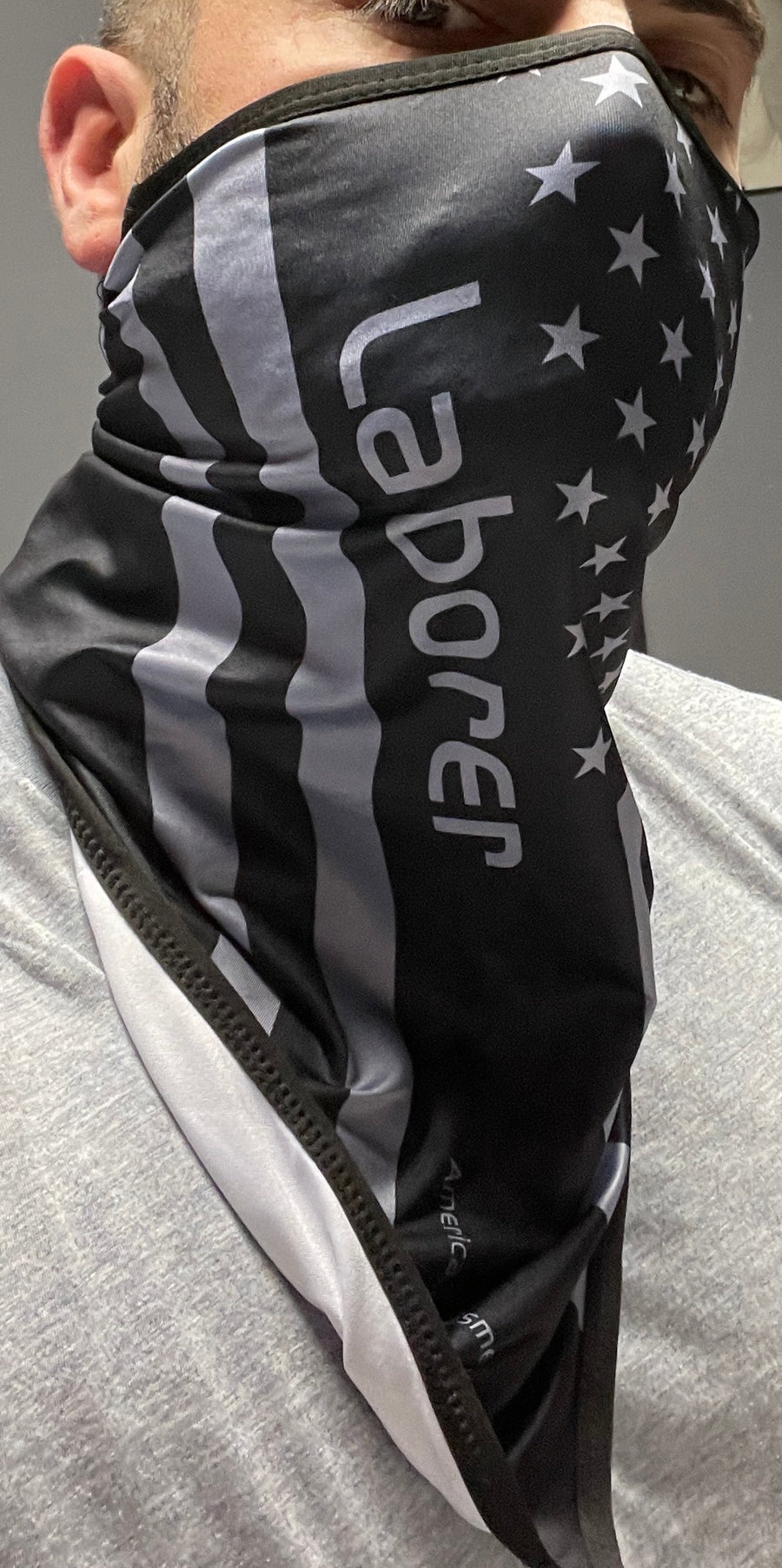 Laborer blacked out flag bandanna